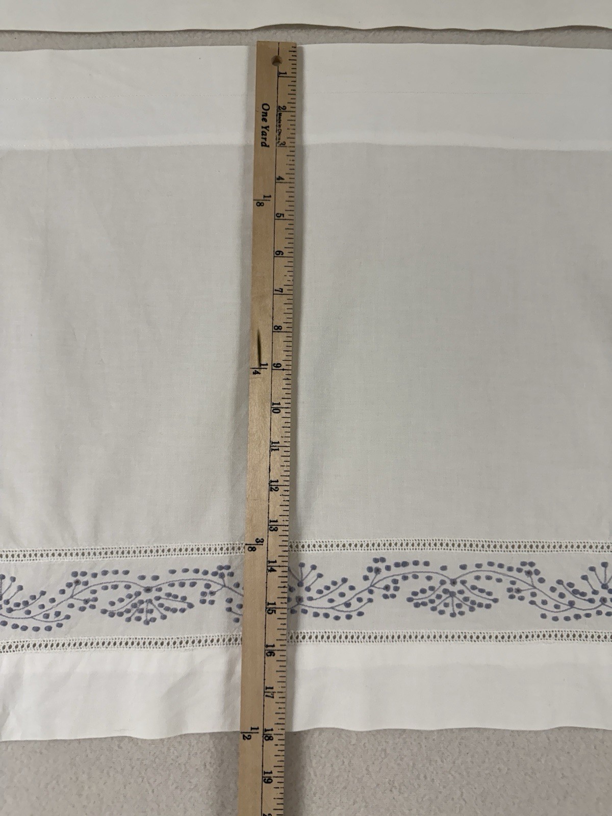 Cafe Curtain Set Panels White Embroidered Lavender Cottage Shabby Farmhouse 4