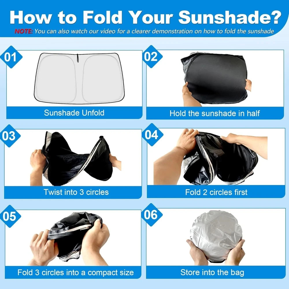 Front Side Window Sun Shade Silver & Black-Fit Ford E-150 E-250 E-350 E-450