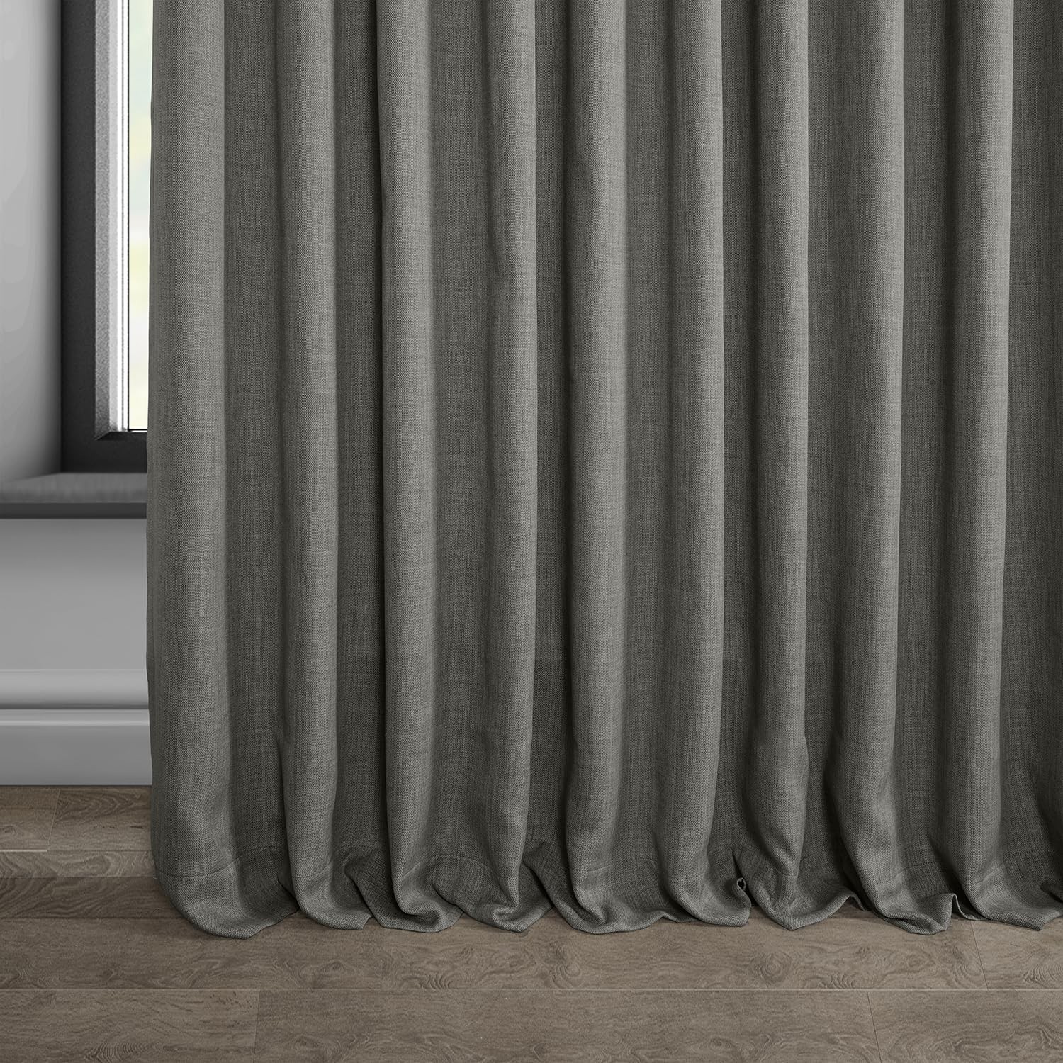 Faux Linen Blackout Curtains, 305.8cm Long, Extra Wide, Luxury Linen…