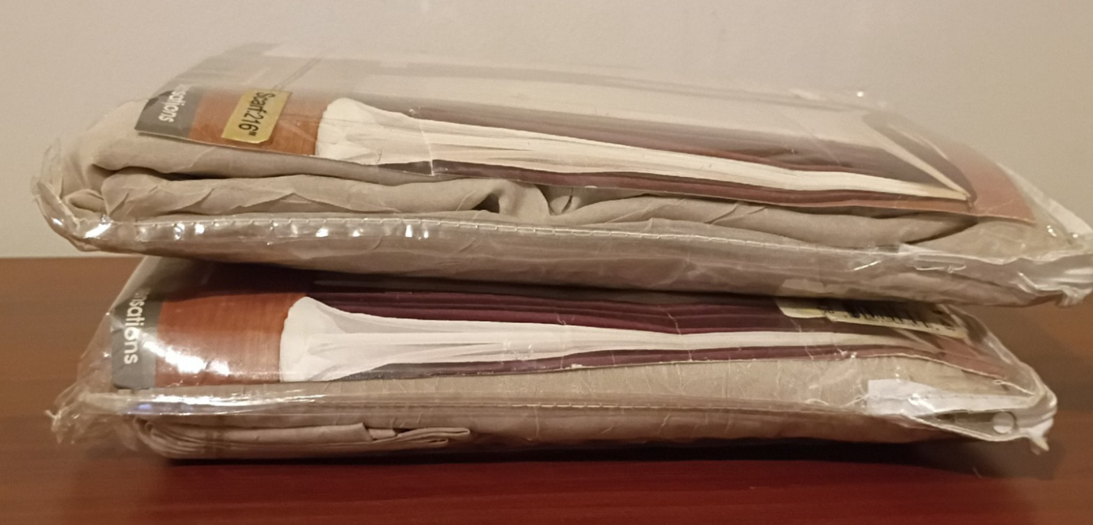 JC Penney Home Collection Set of 2 Tan Sensations 48″ W x 216″ L Scarf Valances