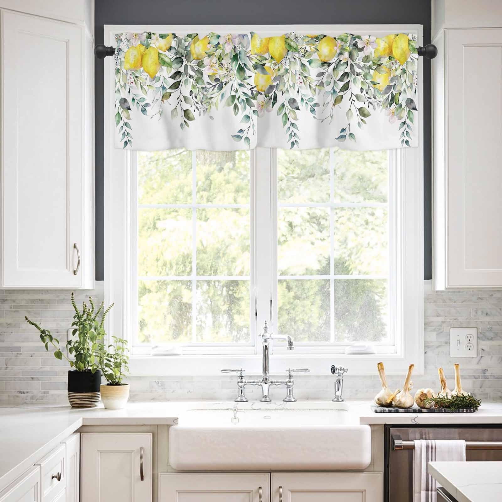 Spring Summer Curtain Valances for Windows Rod Pocket Decorative Window Treat…