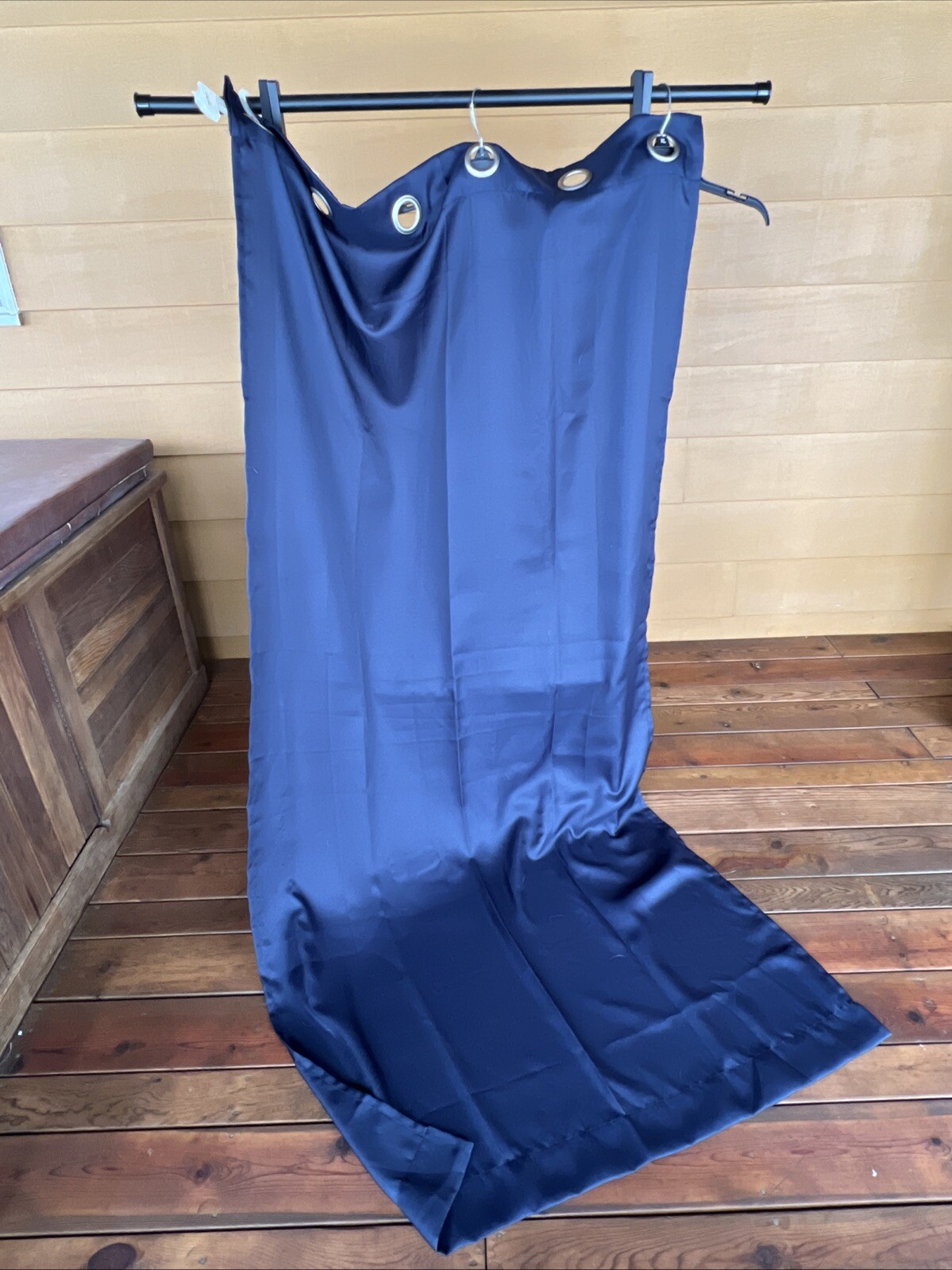 2 Curtain Panels 84”x40” Polyester Dark Navy Blue