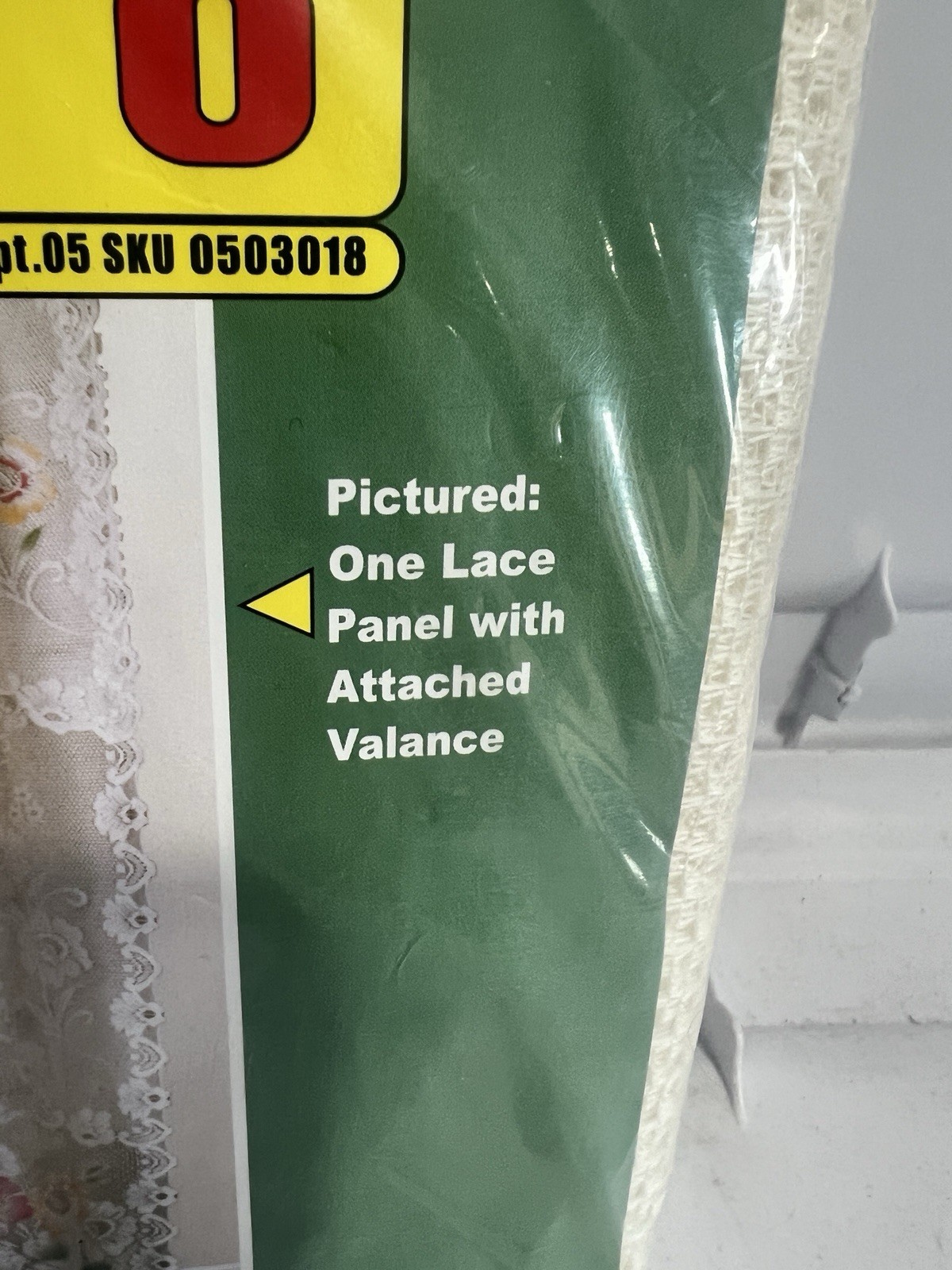 Lace Panel With Attached Valance Curtain 60”x84” LAURA Flowers