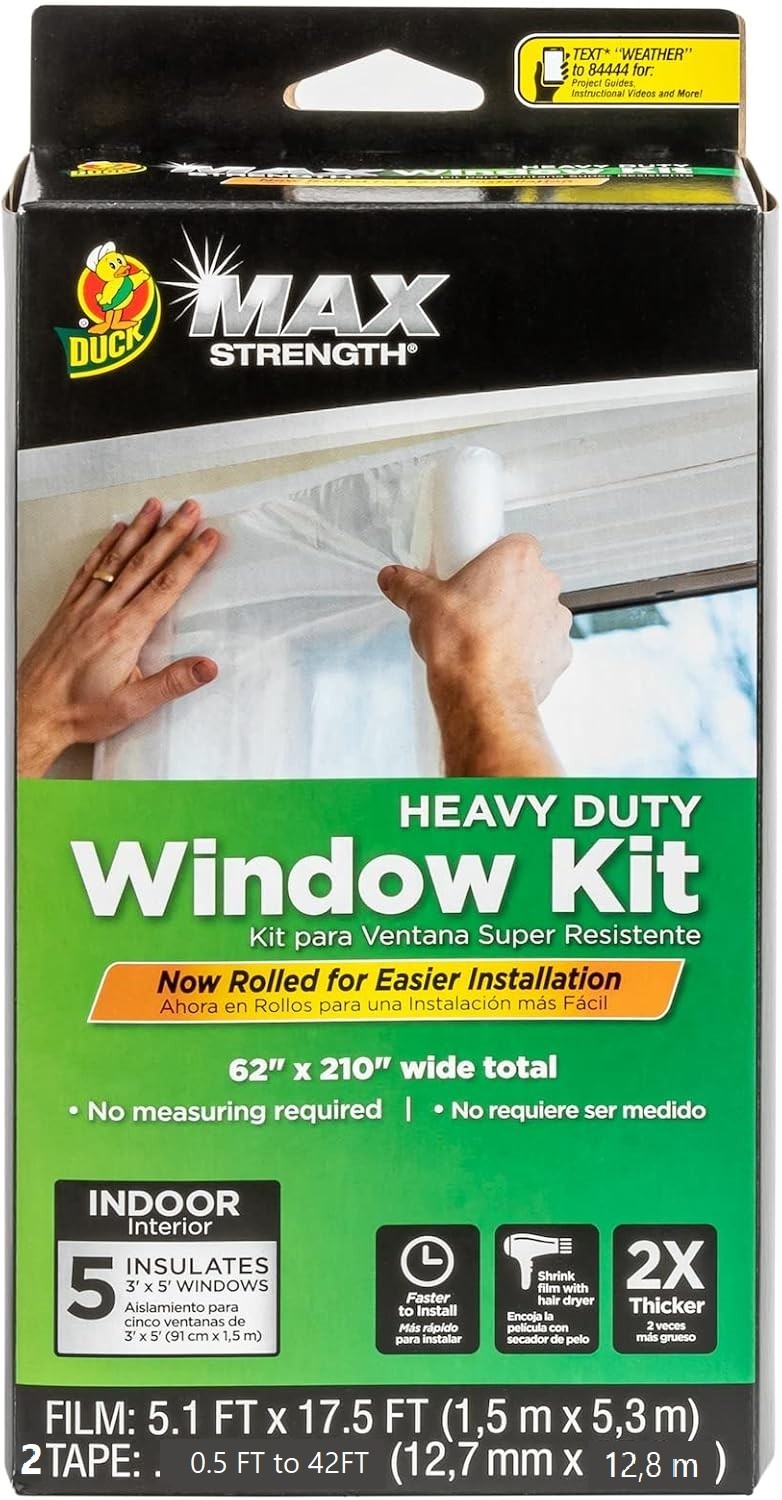 Duck MAX Strength Window Insulation Kit Clear Film for 5 Windows 62 In. x 210 In