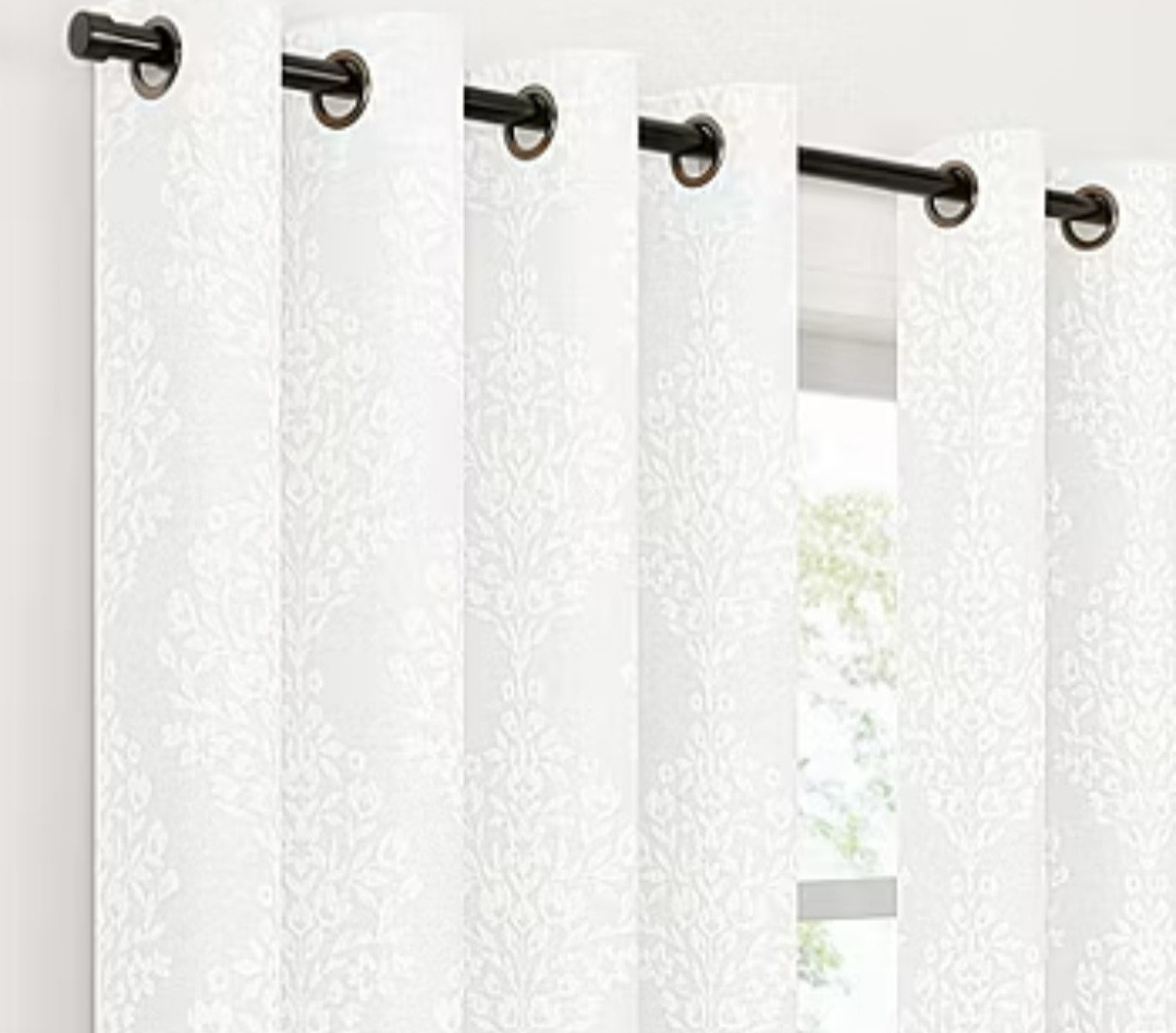 Fieldcrest Heritage Serfina Jacquard Grommet Blackout Curtain 50in x 96in White