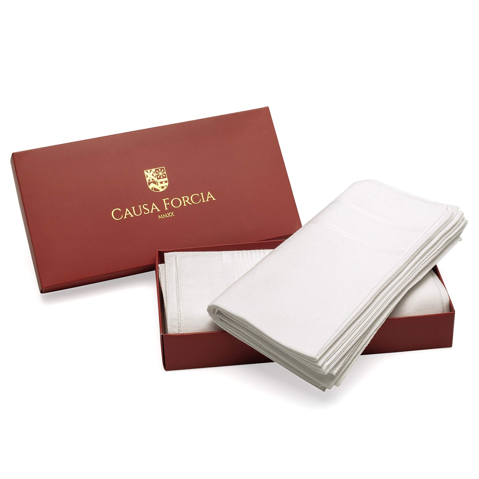 Causa Forcia Cotton Handkerchiefs for Men Thick Soft Turkish White