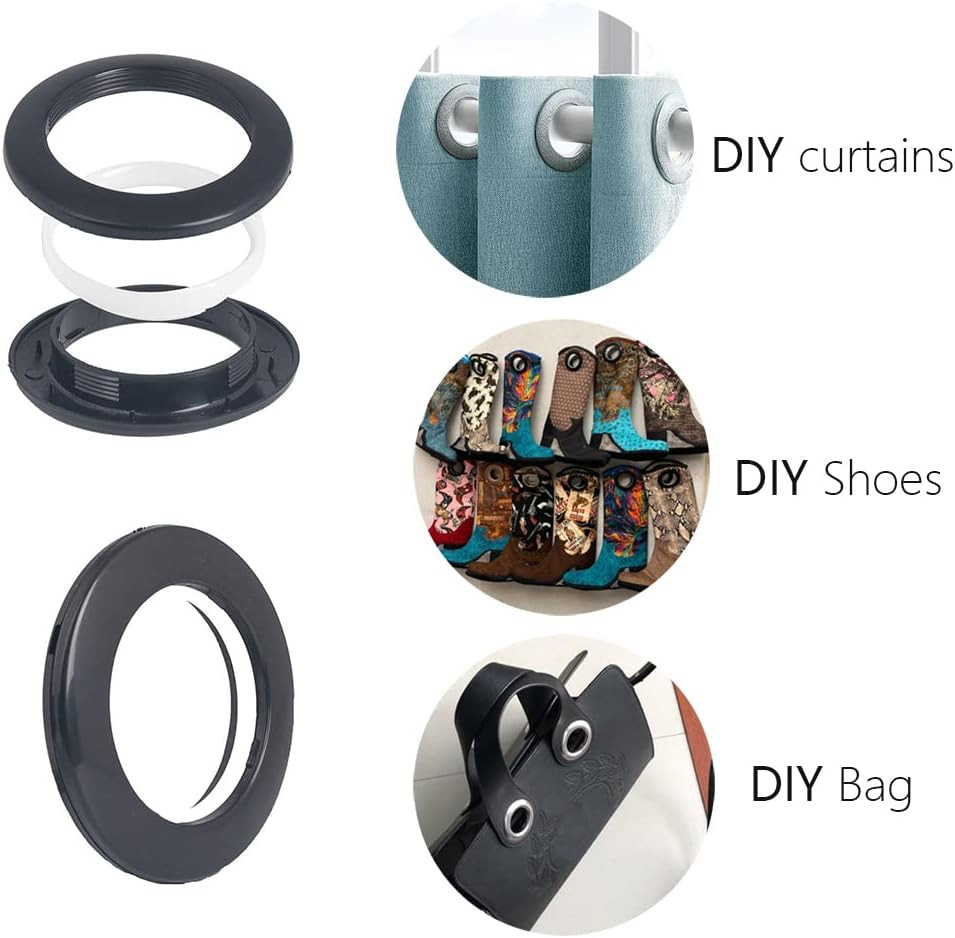 32 Pack Curtain Grommet Plastic Eyelet Rings Inner Diameter 1-9/16″(40Mm) Curtai
