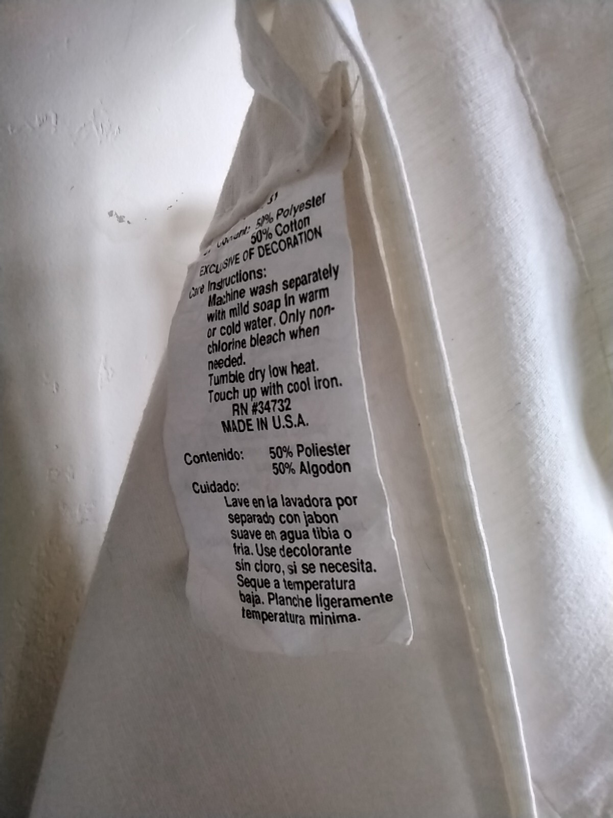 Light Cream Solid Cotton Polyester Valence Curtain 65″ L x 17″ W 3″ Rod Opening