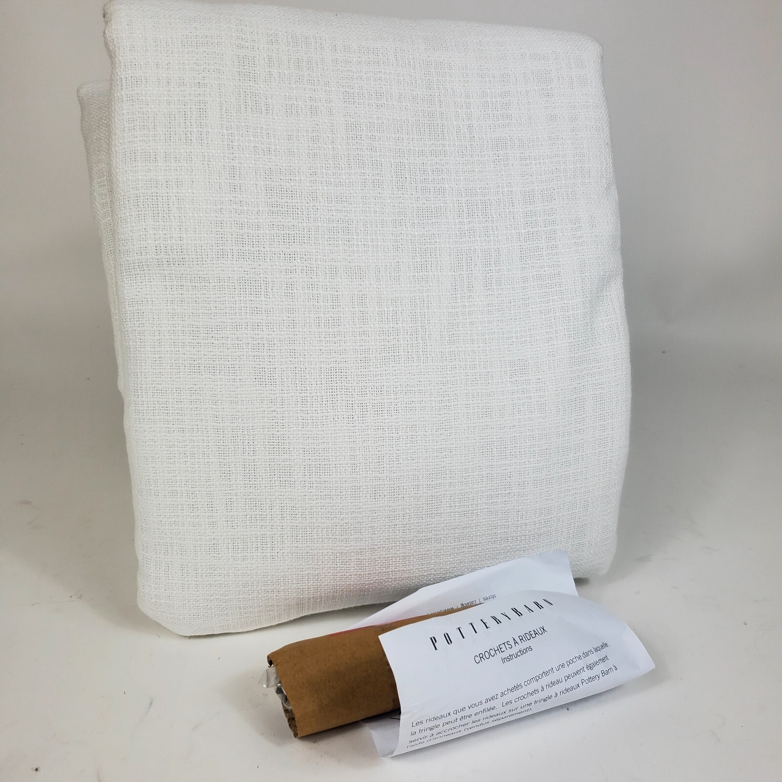 Pottery Barn Seaton Textured Blackout Curtain, White Double Wide, 100″ x 96″