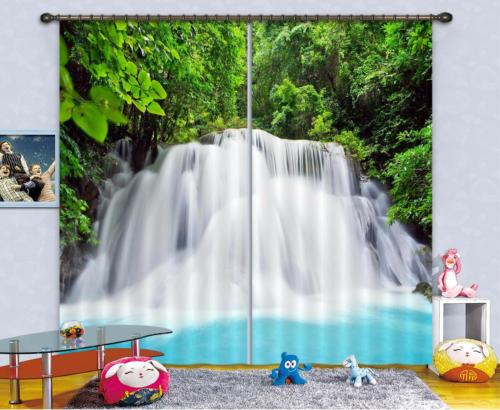 3D Waterfall Forest ZHUA1747 Blockout Photo Curtain Fabric Window Zoe