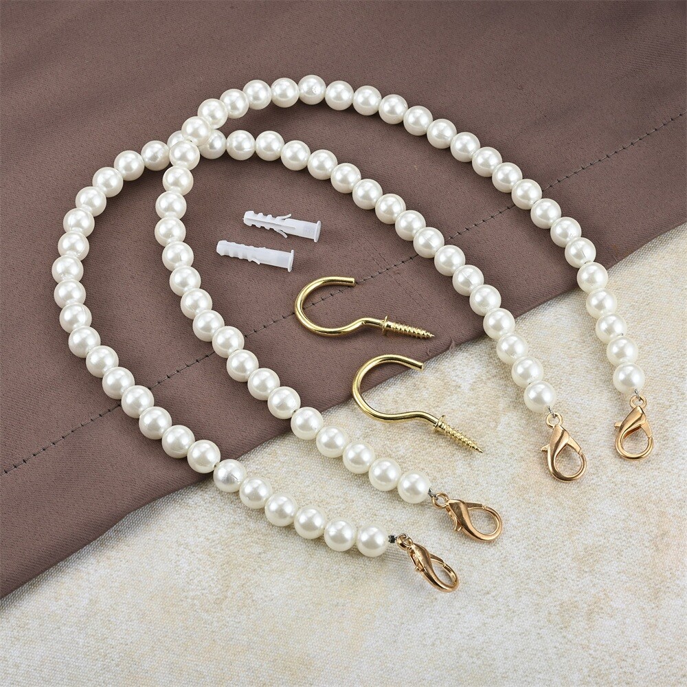 Curtain Tie Backs Elegant Pearl Tiebacks Wall Mounted for Bedroom Dining Room