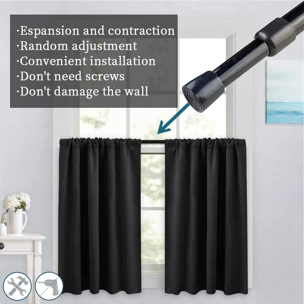 Spring Tension Curtain Rods 28-43 Inch Adjustable Spring Loaded Small Mini Exten