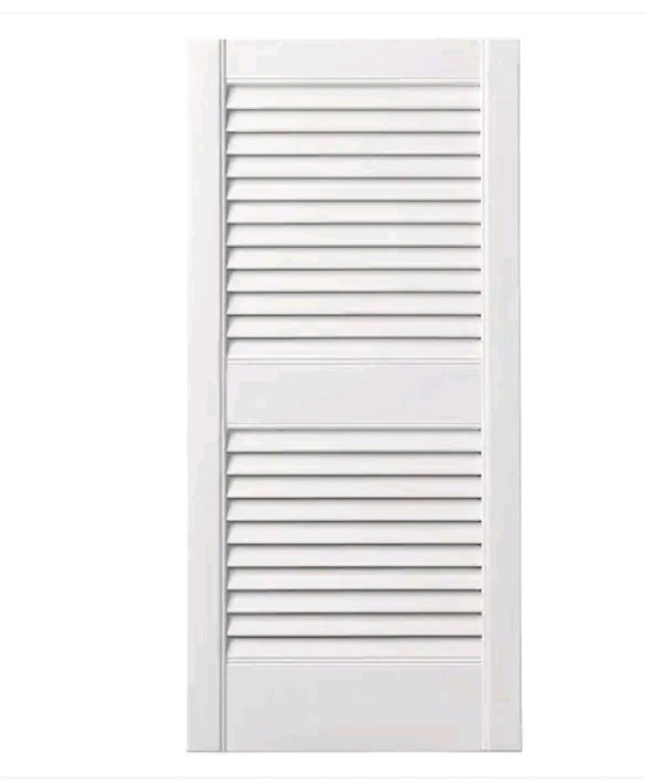 Ply Gem 15 in. x 35 in. Open Louvered Polypropylene Shutters Pair in White