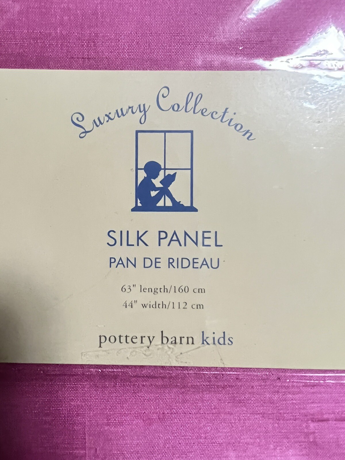 Pottery Barn Kid Luxury Collection Silk Curtains 63”x 44″ Pink Panel Pole Pocket