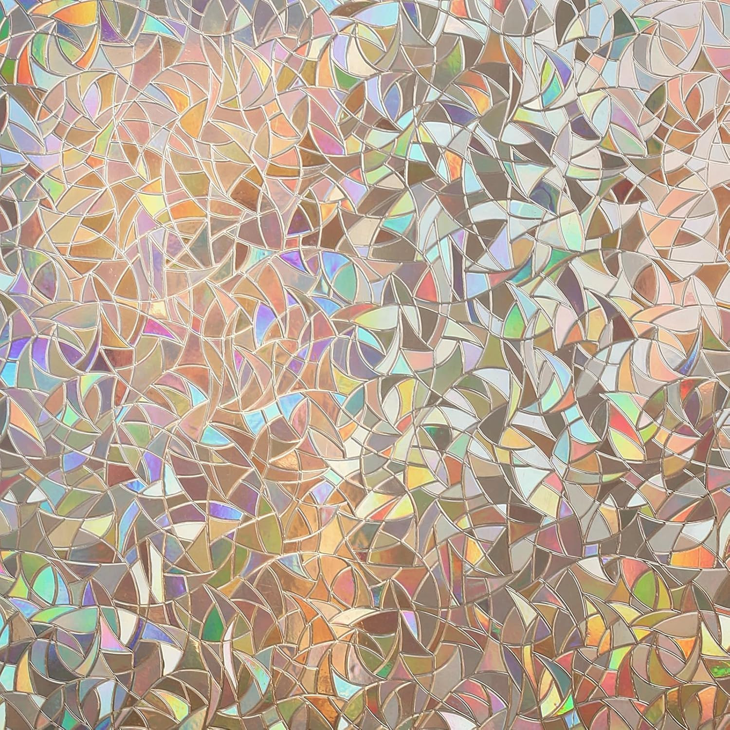 Window Privacy Film Rainbow Film Decorative Window Sticker, 3D Static Stained Gl