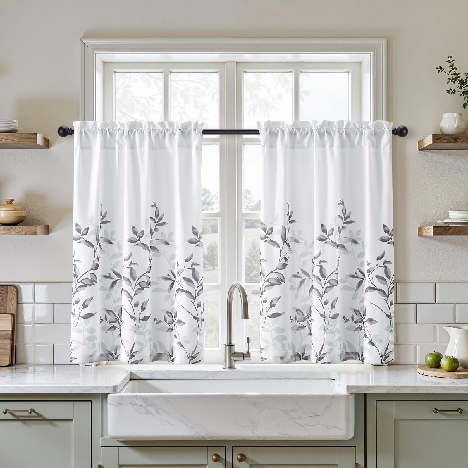 Kitchen Curtains, Short Non-See-Through Privacy 30X36 Inch Length Tier Curtai…