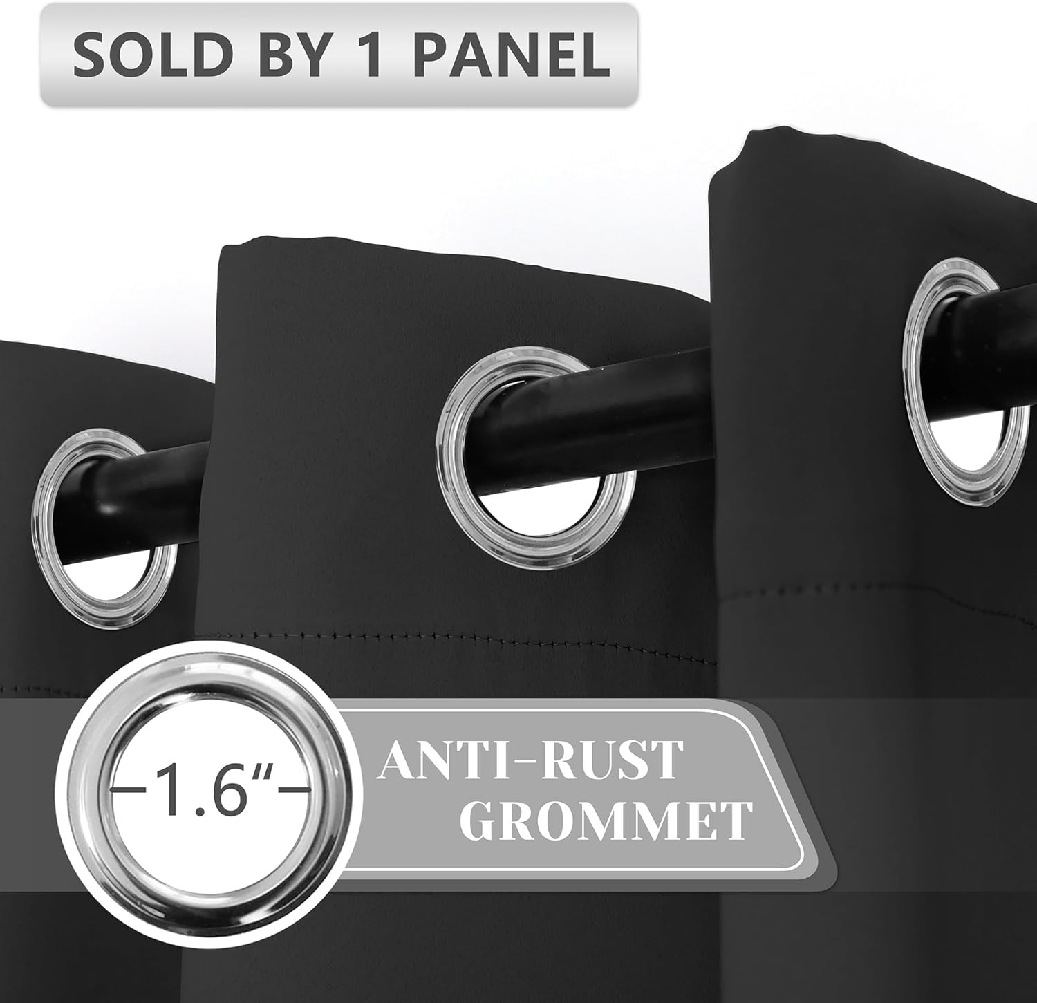 Door Curtains for Doorway Privacy, Black Grommet Closet Curtains for Bedroom, Do