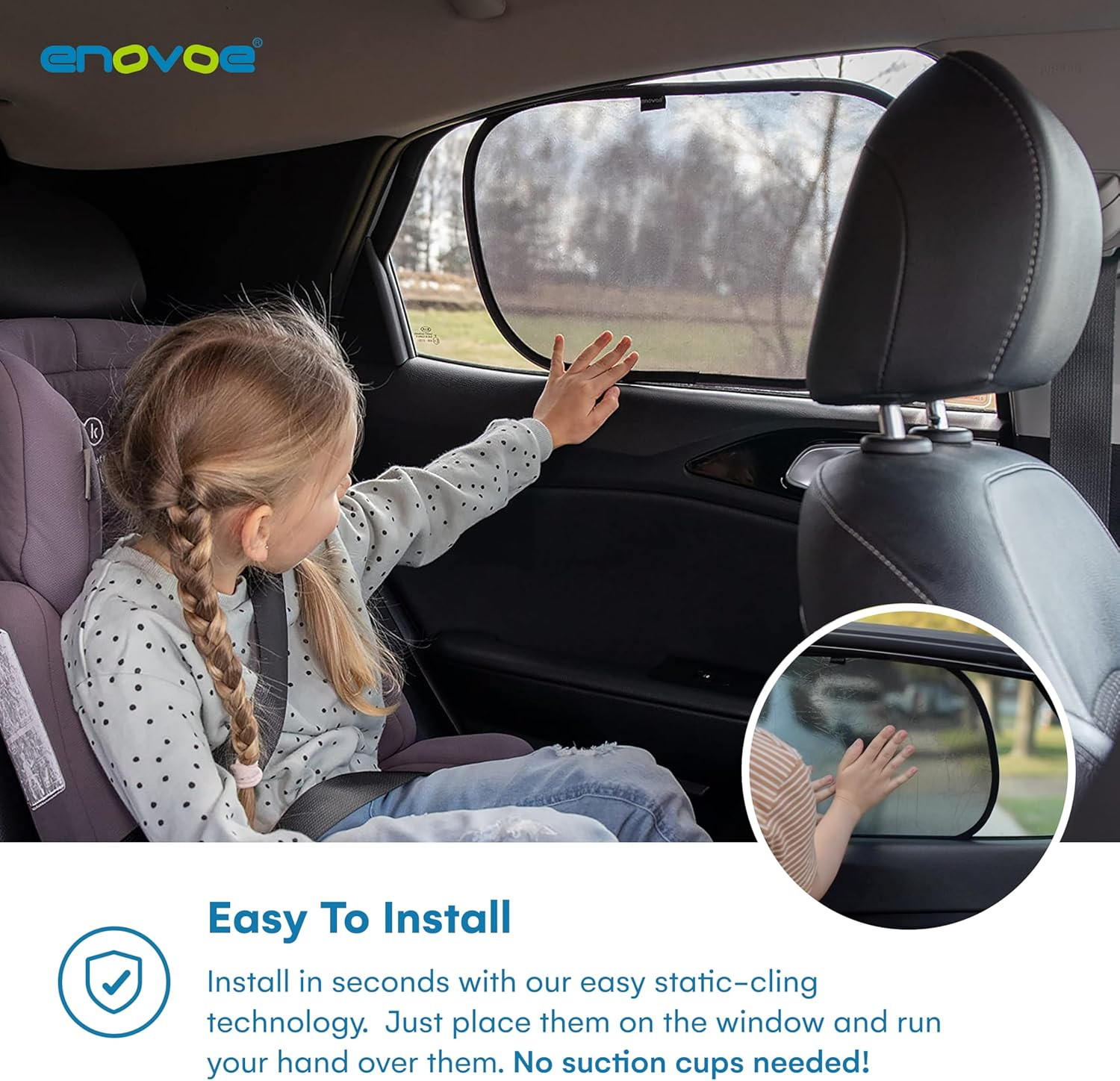 2-Pack Car Window Shades by – 19″ X 12″ in Side Window Cover for Suvs, Sedans,