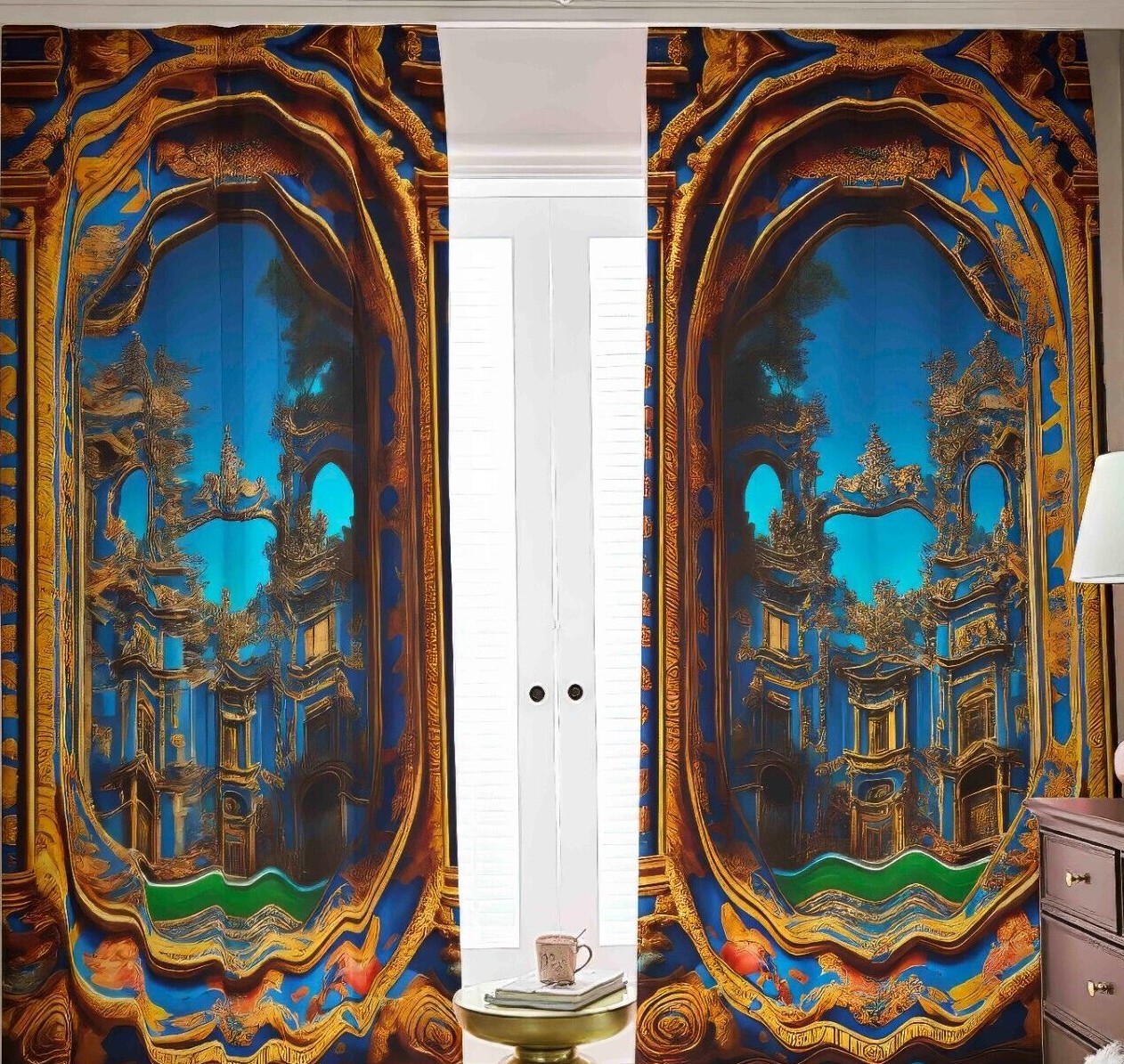Surrealistism Baroque Sky Blackout Curtains Drapes Shades 2 Panel Set Lodge