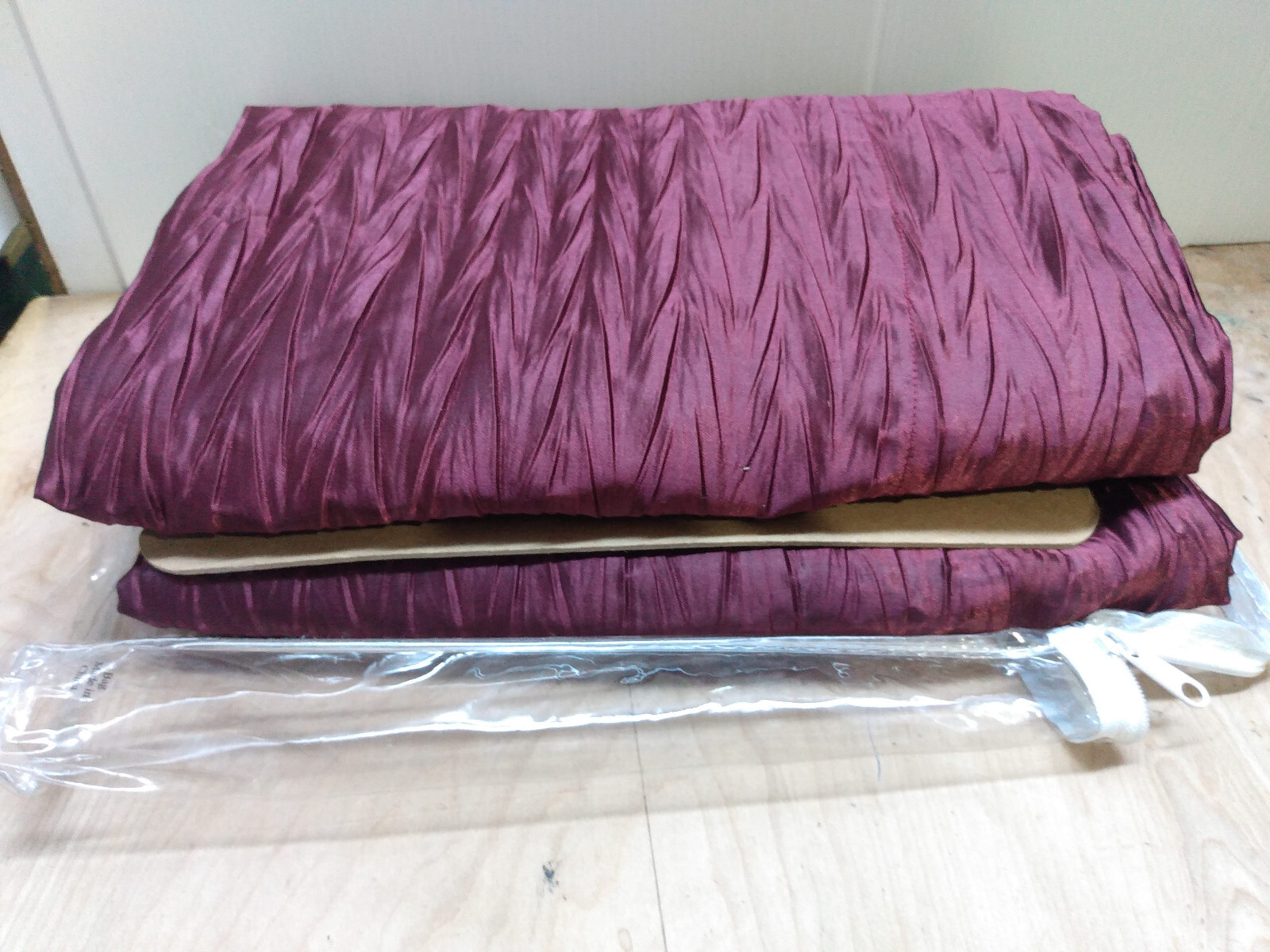 Curtains Window Dress Drapes Polyester Red Burgundy Maroon Silky 2pc 40×84″