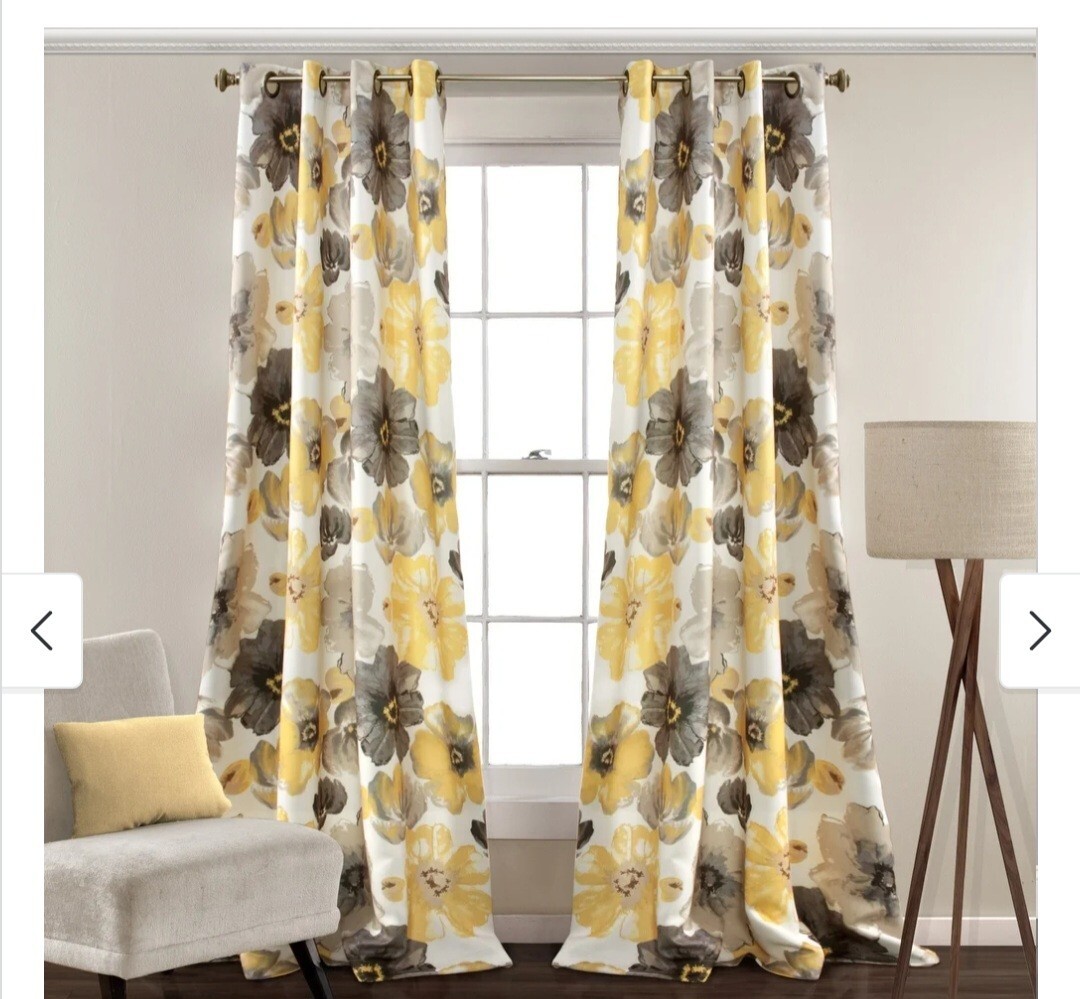 Floral Paisley print Curtain 6 Panels 82″ X 52″