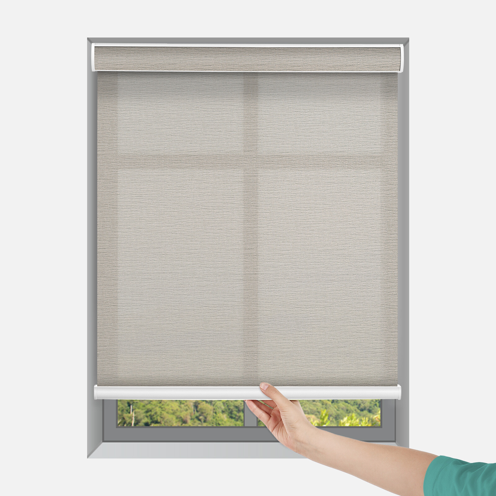 Changshade Light Filtering Window Blind Waterproof Cordless Roller Shade-2colors