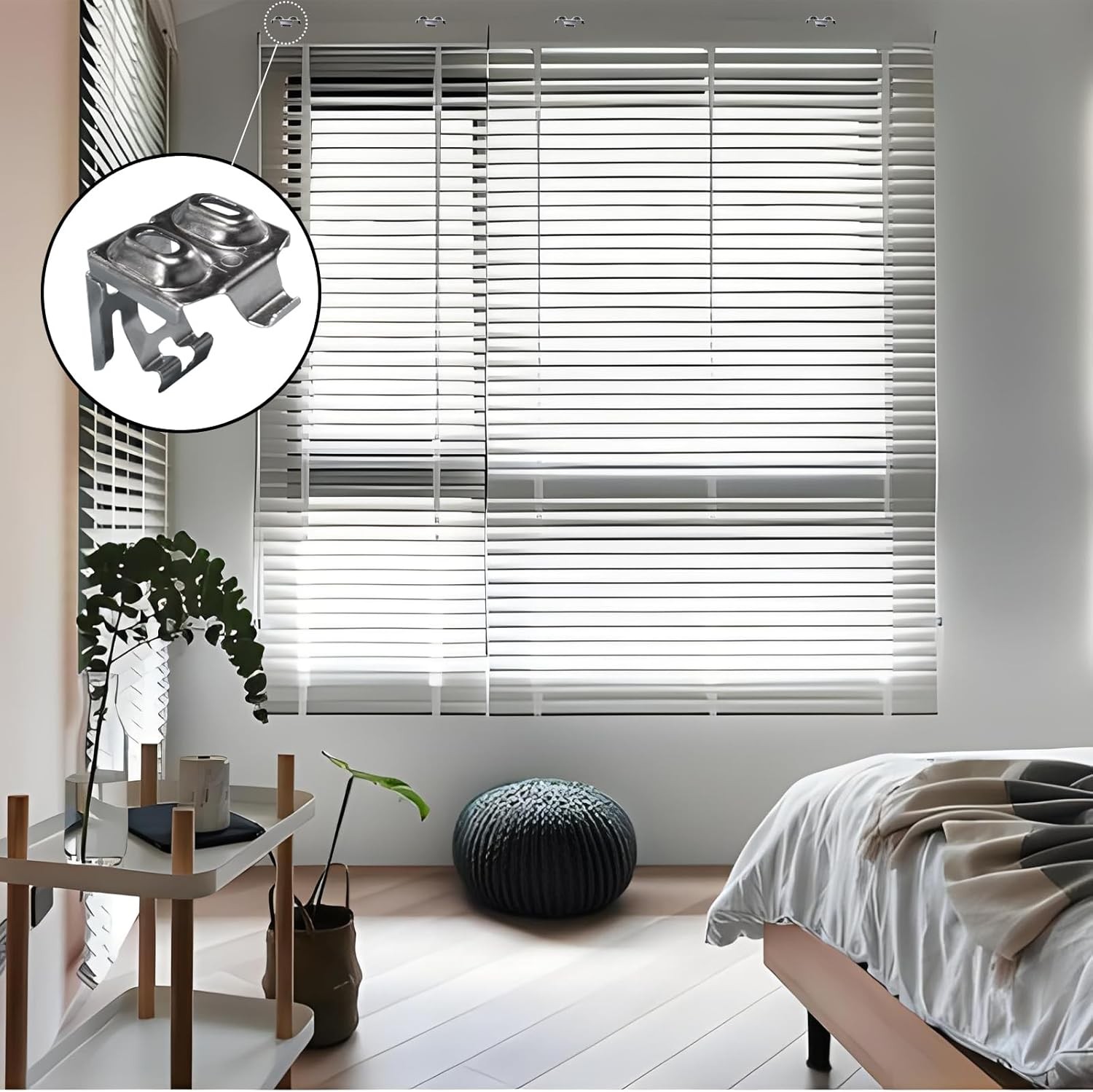 Blind Brackets, 6 Pcs Mini Blind Brackets for 1.5 inch Window Shades, Silver