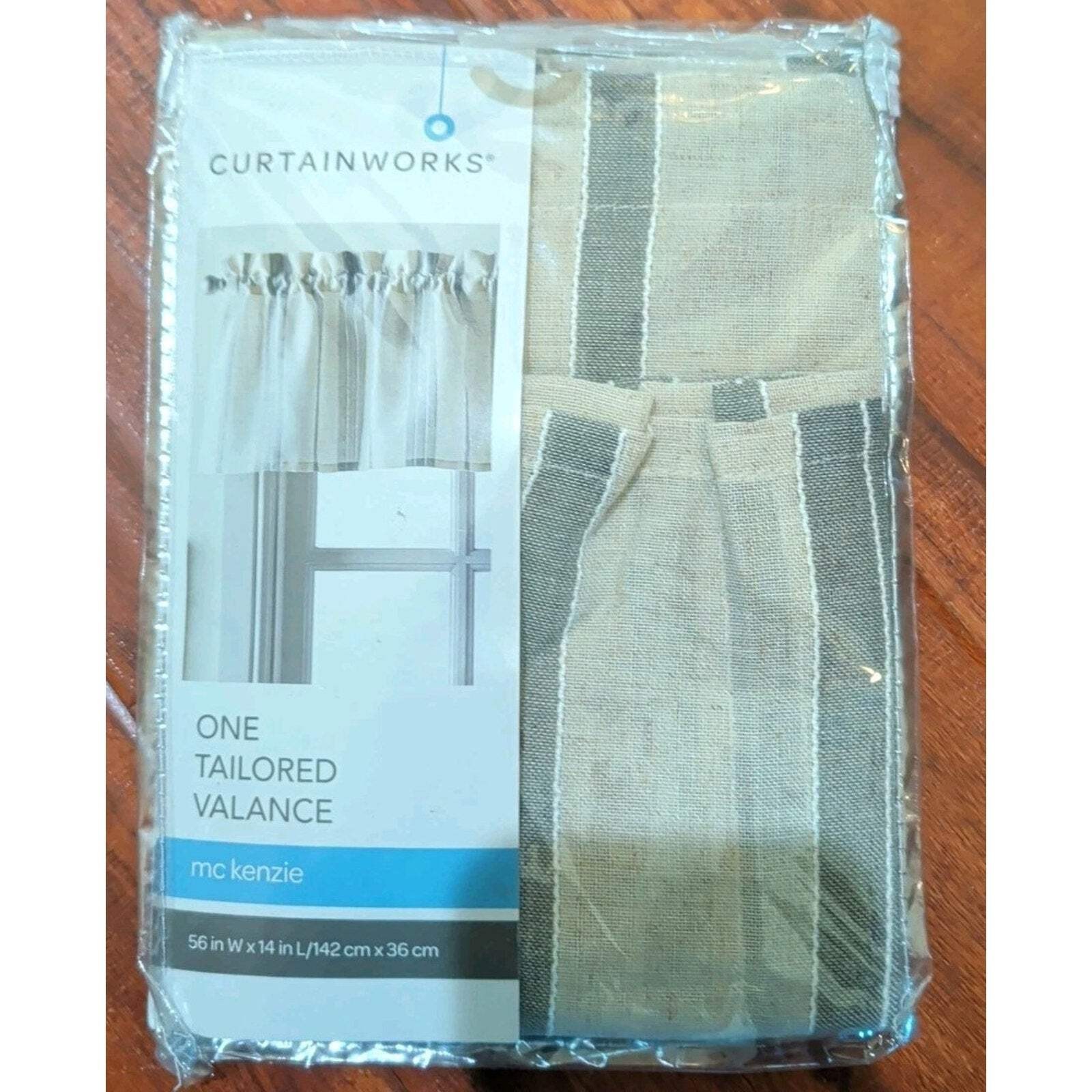 Curtainworks McKenzie Tailored Valance 56×14 Window Topper Rod Pocket