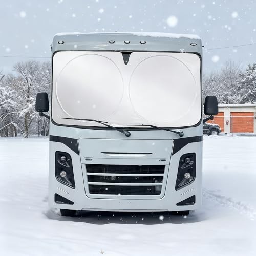 Class A RV Windshield Sunshade Cover for Spring Reflective RV Windshield Cover