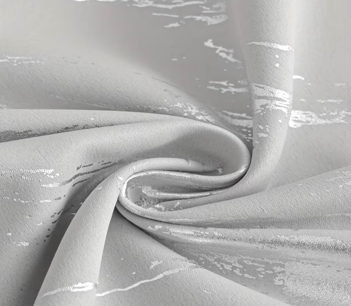 2 pannel Silver/Gray Abstract 104″ longX 54″ wide silver Gromments