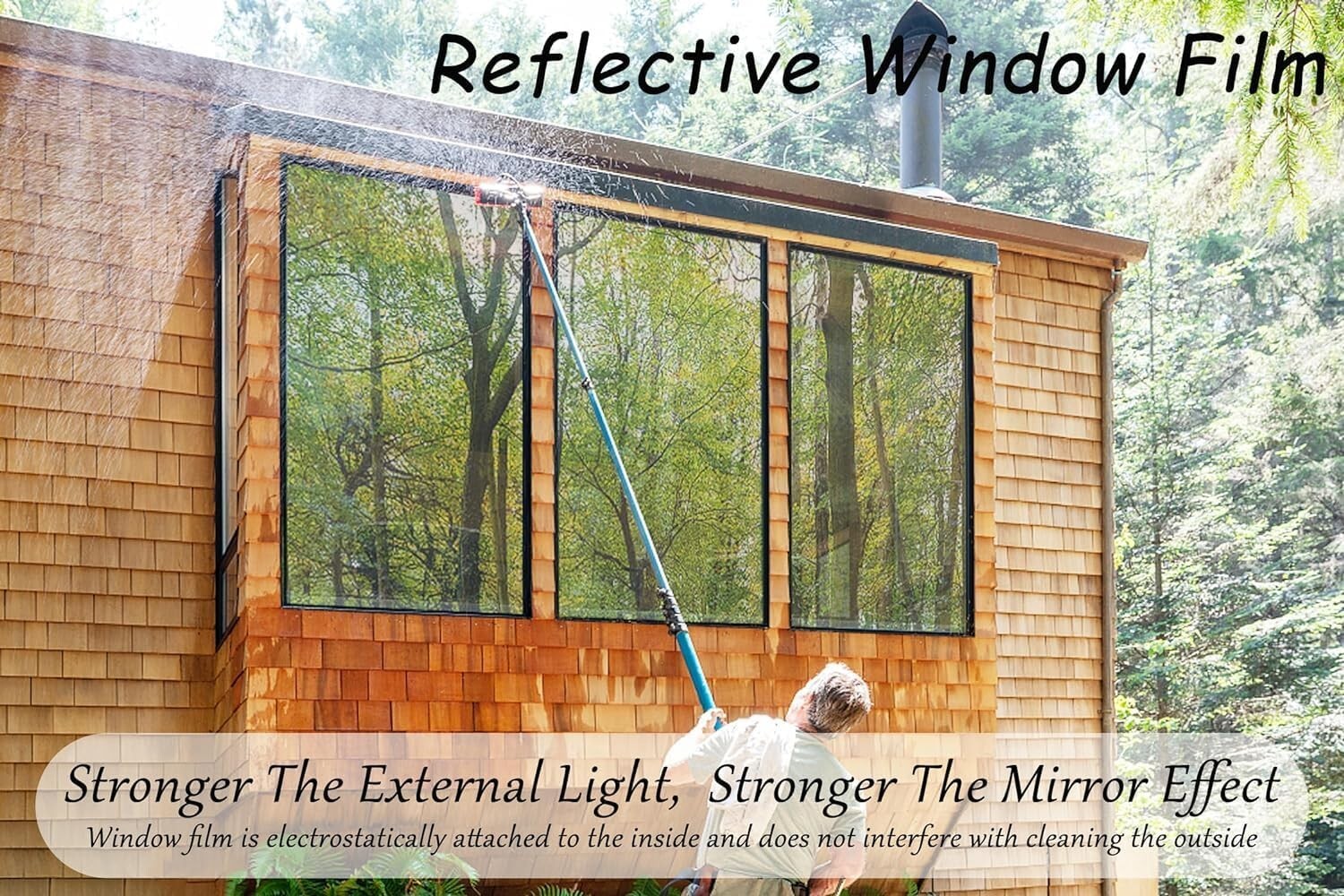 3 Pack Privacy Window Film 23.6″x78.7″ OneWay Reflective Window Tint UV Blackout