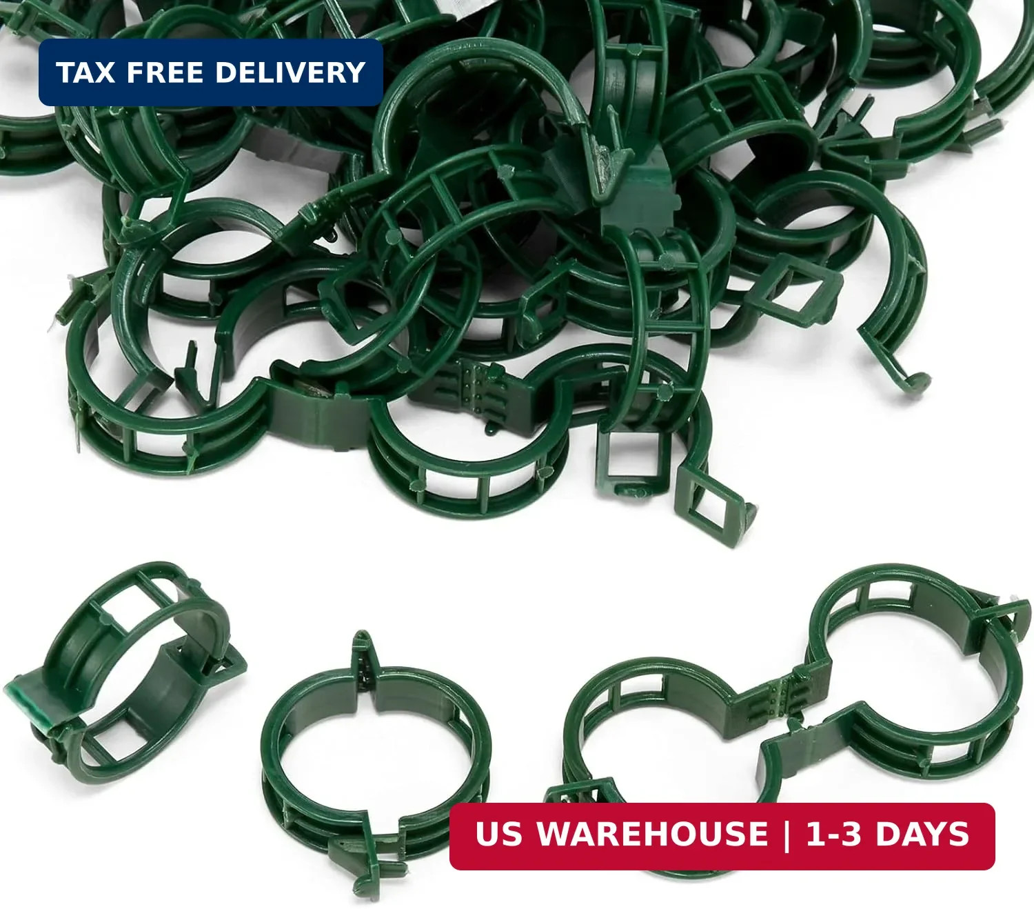 Plant Support Clips 100 PCS, Tomato Vine Clips, Trellis Plastic Clips, Garden Vi