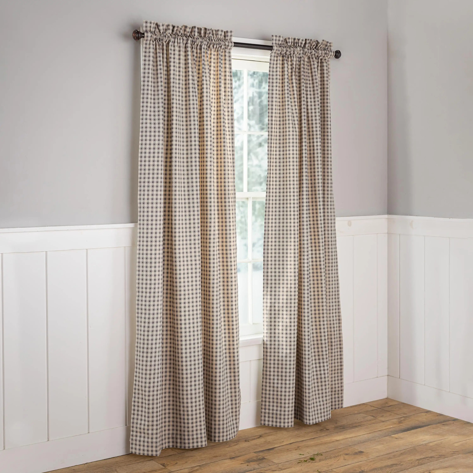 Thermalogic Checkmate Insulated Rod-Pocket Cotton Curtain Pair, 72Lx80W