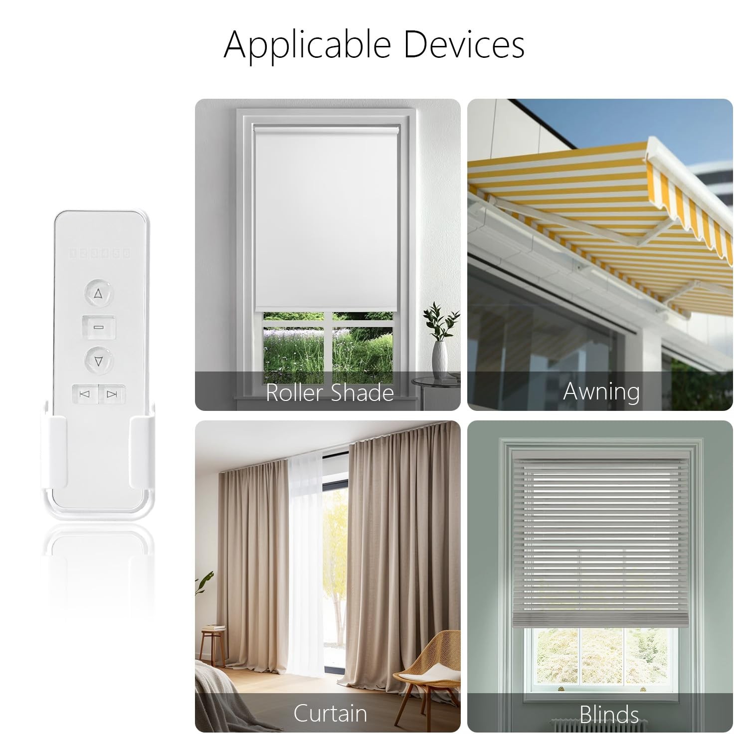 RF Transmitter Blinds Remote Control Roller Shade Motorized Awning 433Mhz