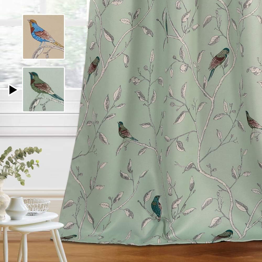 Blackout Curtains for Bedroom 84 Inches Length Thermal Insulated Birds Rustic Pr