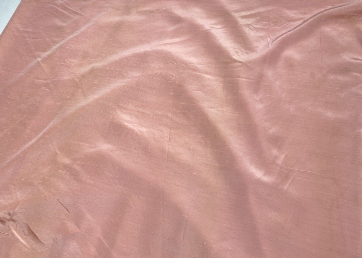 Vintage 1940s 50s Pink Curtain Drape Panel Scalloped Ribbon Trim Long Silky htf