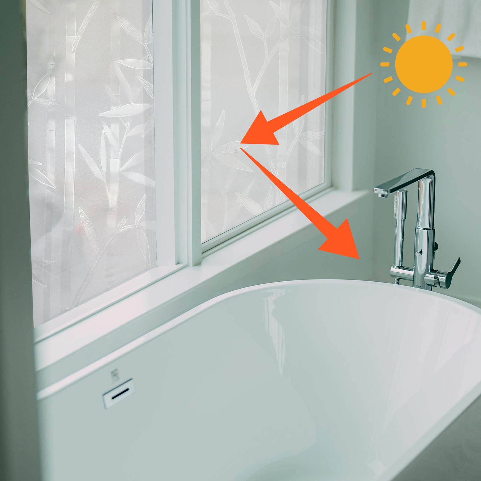 Bamboo Pattern No Glue Window Privacy Film for Home 196.85″L x 17.72″W Clear