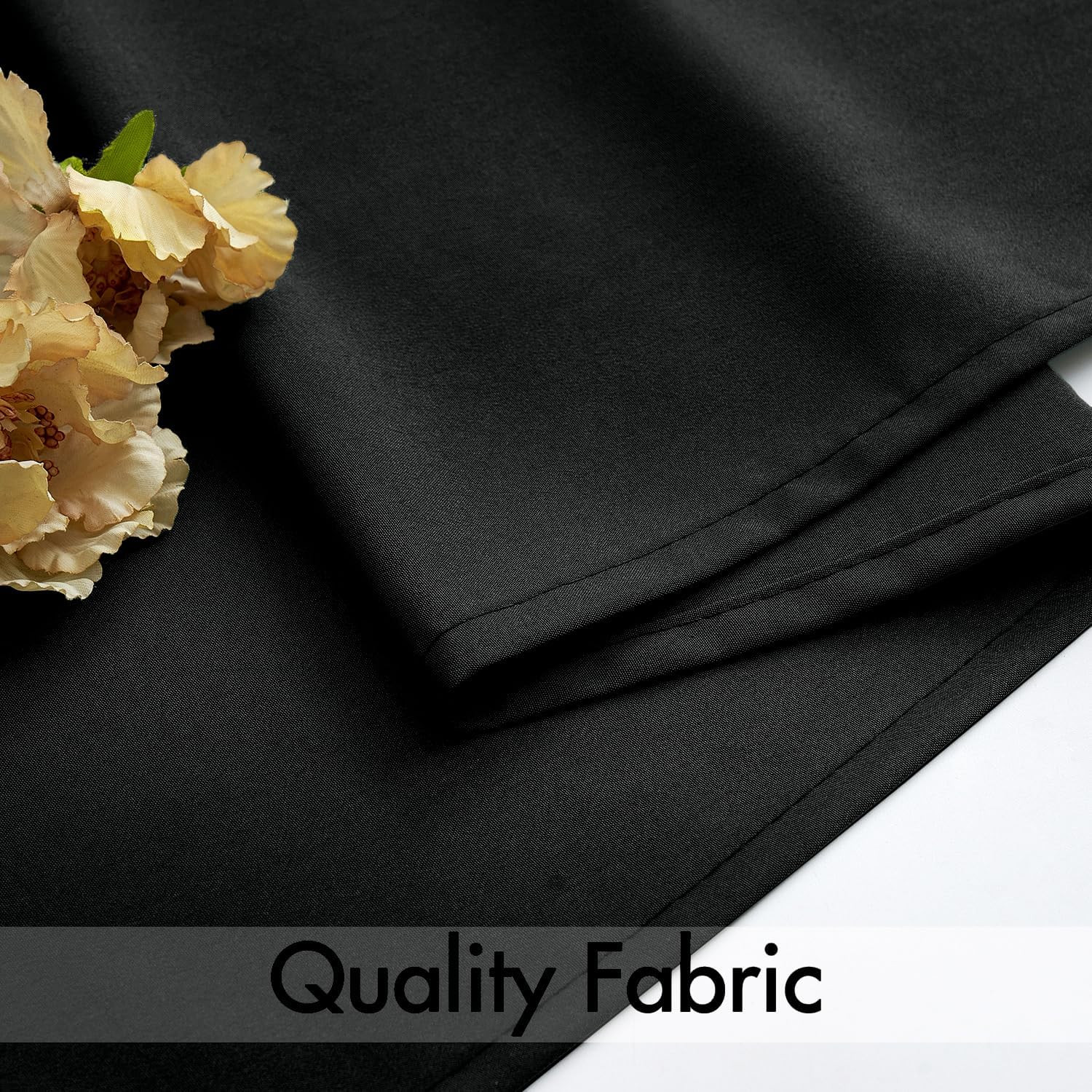 MIULEE Black Privacy Sheer Curtains That Let Light in 63 Inches Long Non-See-Thr