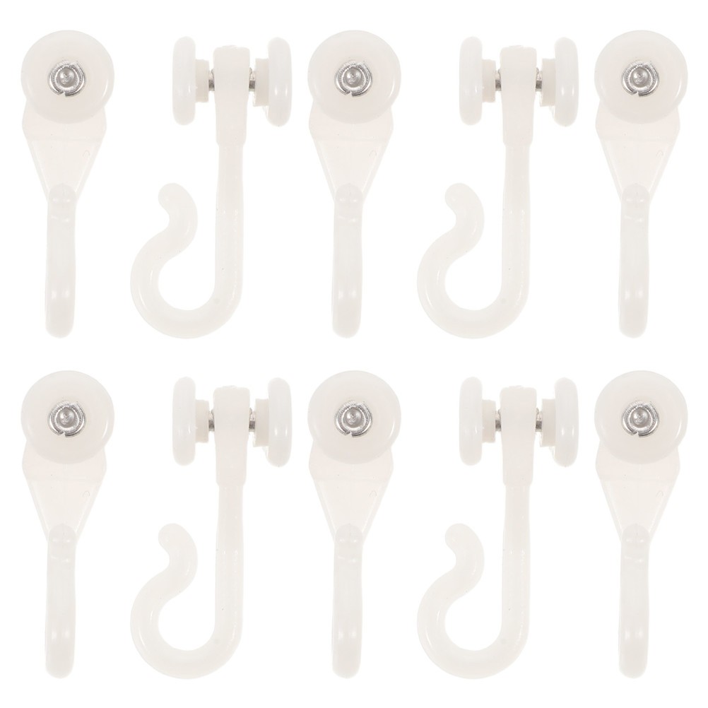 10Pcs Ceiling Mounted Canopy Hanging Hooks with Smooth Curtain Track Sliders