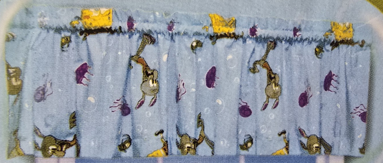 VTG SpongeBob SquarePants Decorative Valance Curtain 84x 15 Blue Nickelodeon NEW