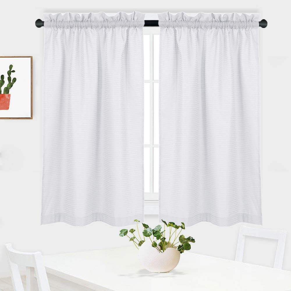 Best Curtains 45 inch Long Casual Weave Small Window Curtain Kitchen Bathroom