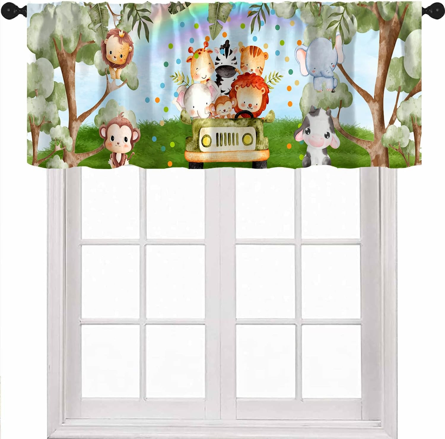 Children’S Day Curtain Valance for Living Room Bathroom Farmhouse, Kids Cartoon