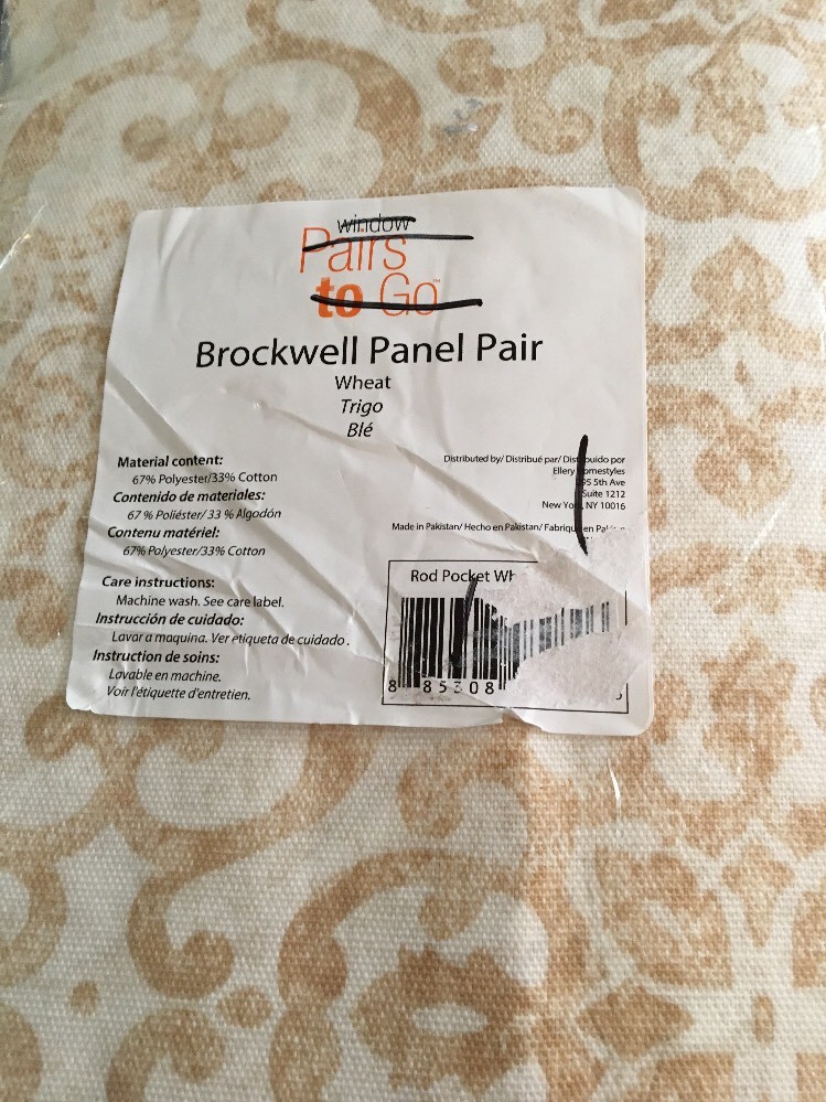 Pairs To Go Brockwell Window Curtain Panels Pair Wheat New