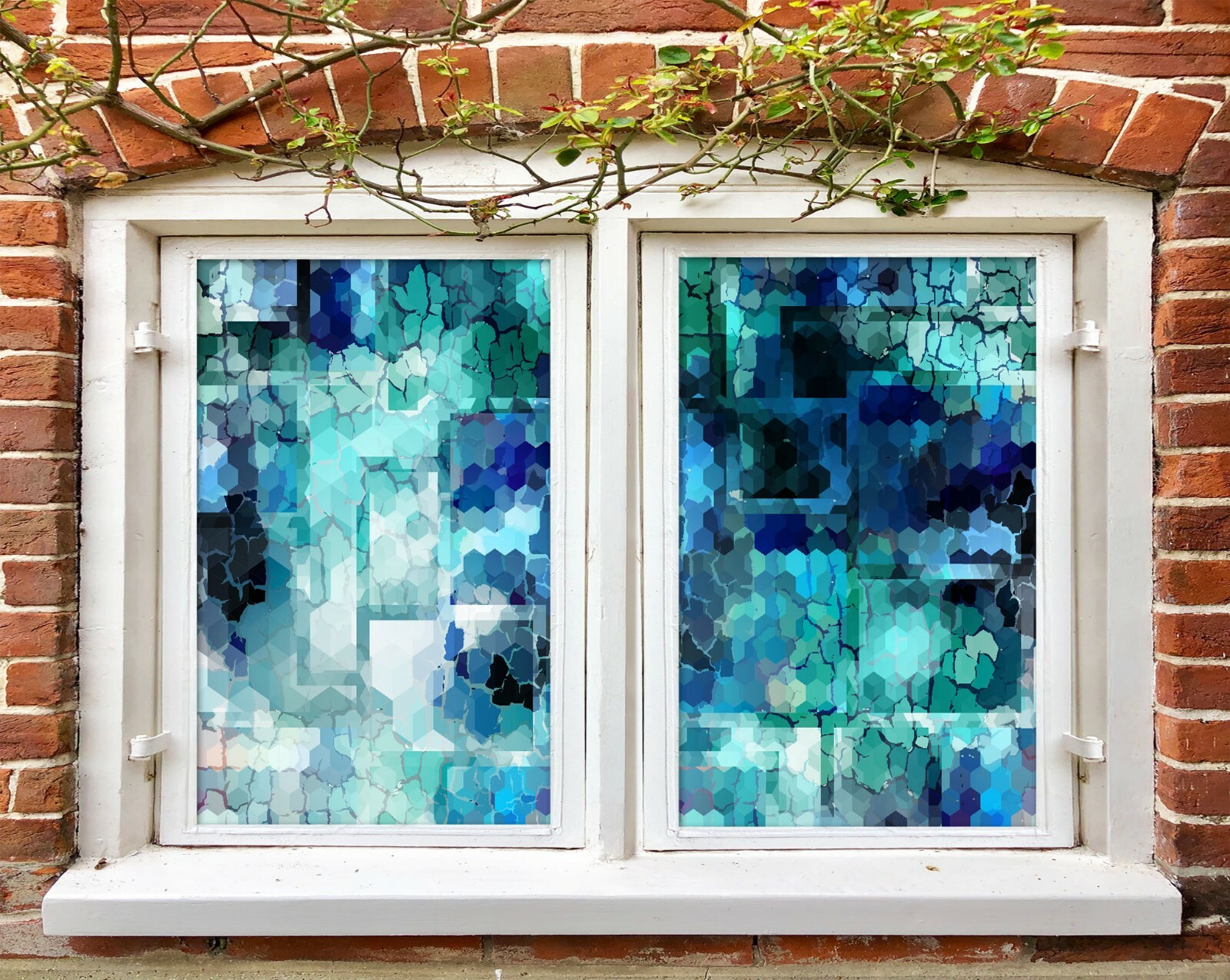 3D Purple Blue Wav D41 Window Film Print Sticker Cling Stained Glass UV Block An