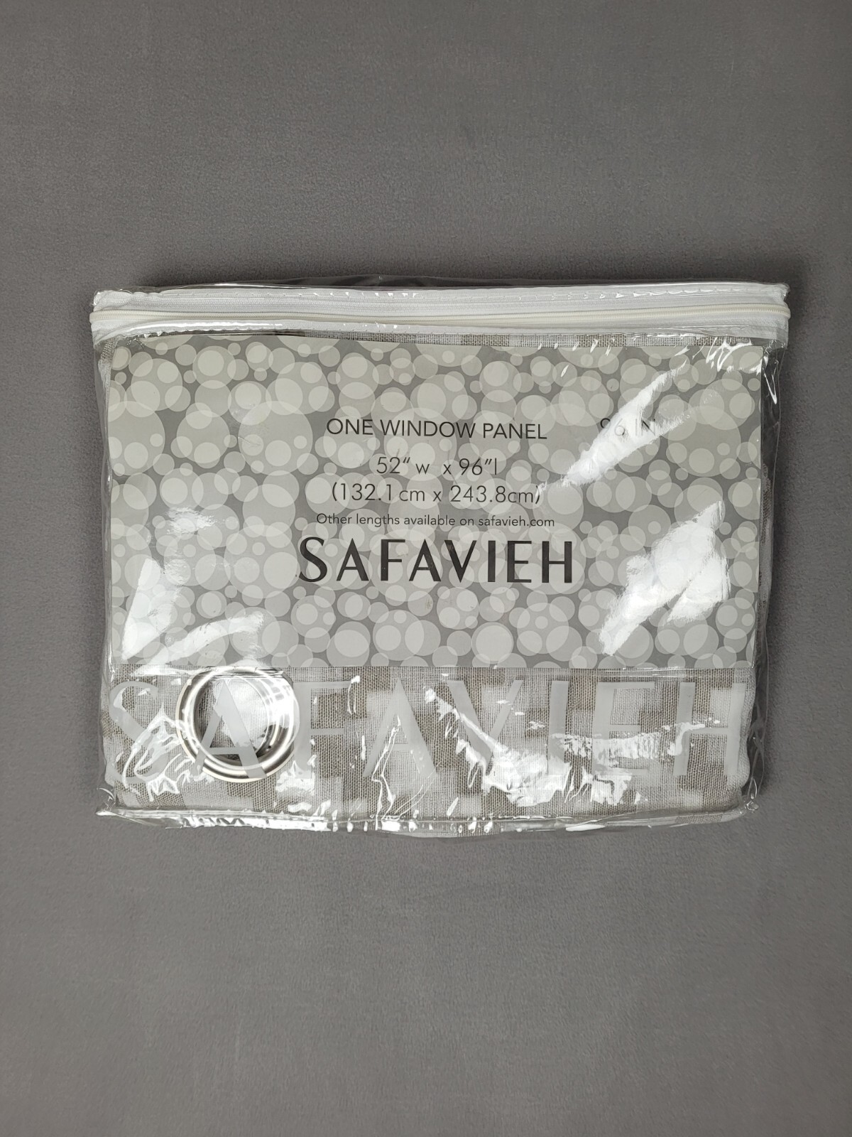 Safavieh One Window Panel 52″ W x 96″ L – White/Taupe