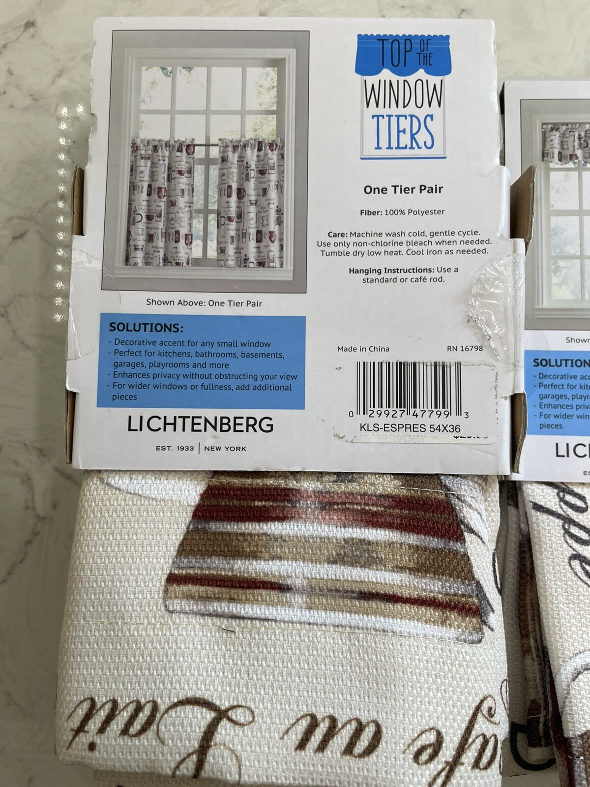 Top Of The Window Tiers 1 Valance & 1 Tier Pair NWT ~ Espresso ~ NEW Lot