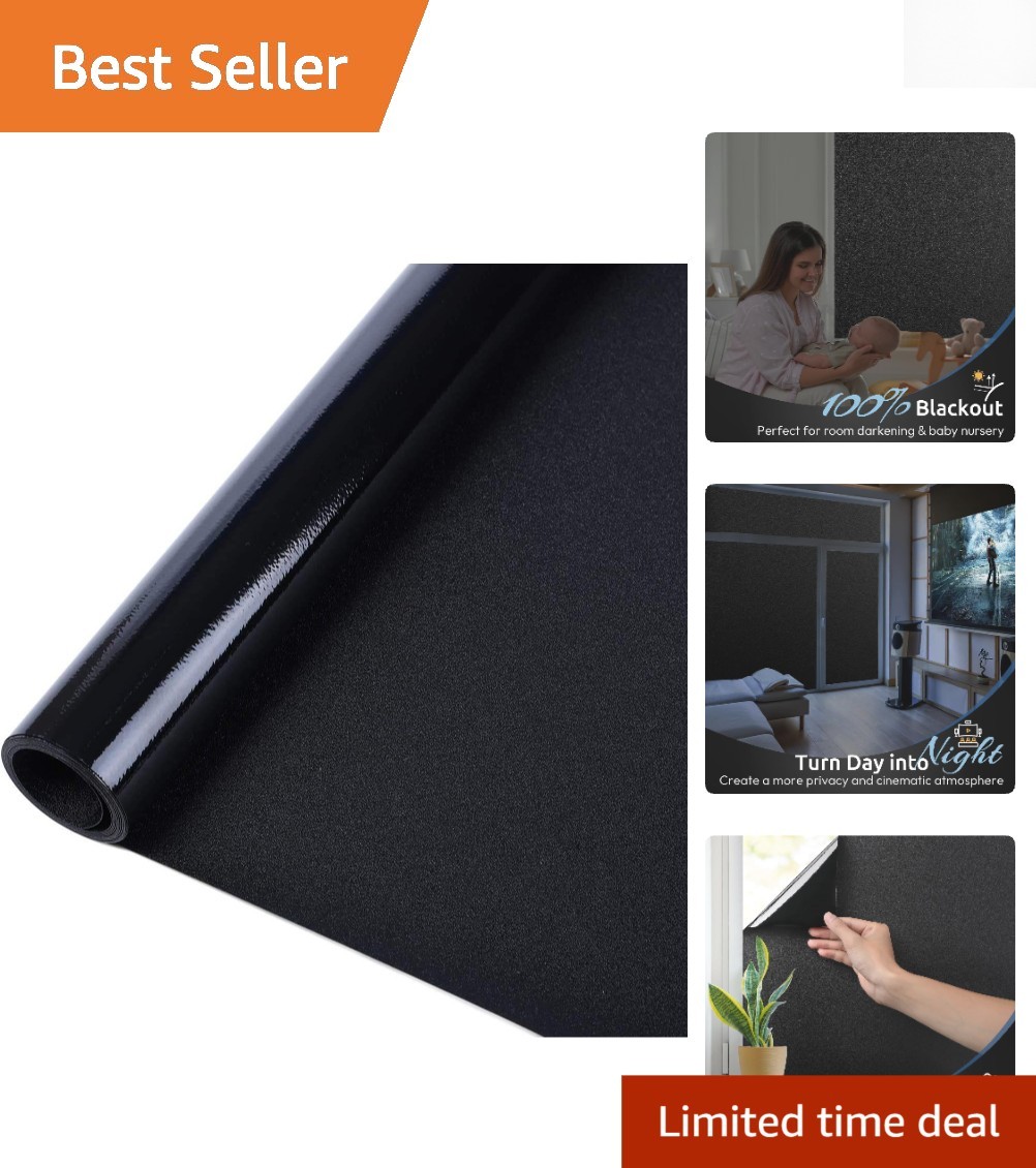 Versatile Blackout Window Covering – 17.5×78.7 In, Shadowy Privacy Film for Home