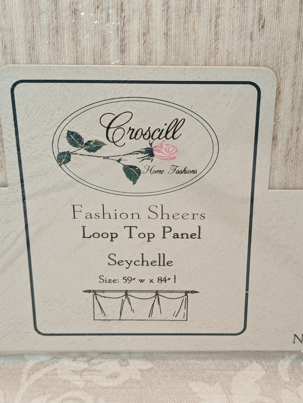Croscill Fashion Shears Loop Top Panel Seychelle Natural 59″x84″ Style 8444