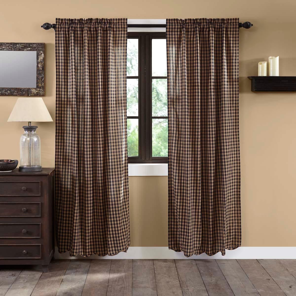 Primitive Curtains VHC Check Panel 84×40 Pair Rod Pocket Cotton – Panel 84×40