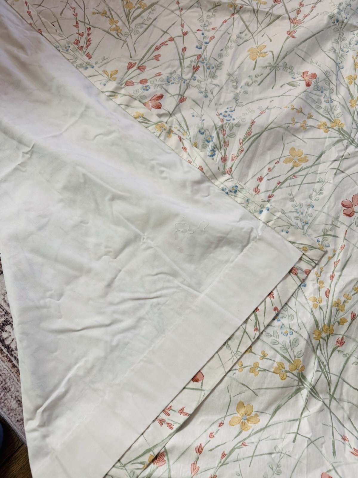 2 ~ Custom Polished Cotton Wildflowers Curtain Panels Rod Pocket Lined 75×84″ EA